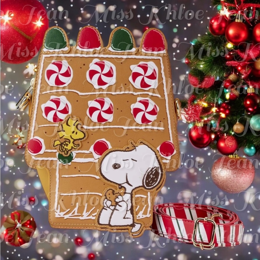 - Loungefly Peanuts Snoopy Gingerbread House Figural Crossbody